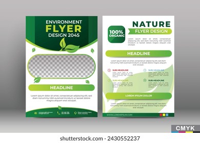 Nature flyer template editable design. vector
