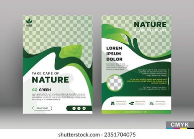 Nature flyer template with modern style. corporate unique nature company flyer or poster and brochure design template