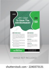 Nature Flyer template, Protect the nature, Save the environment