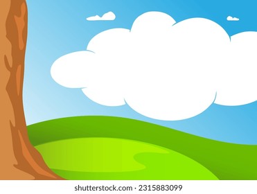 nature foliage tree day summer serenity cute clouds message text writable space art concept