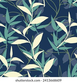 Naturaleza Foliage Wonderland Breeze Vector Pattern se puede utilizar para el diseño de fondo y de ropa