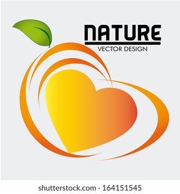 nature food label over white background vector illustration