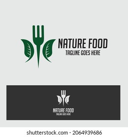 Nature food logo design template. Vector illustration