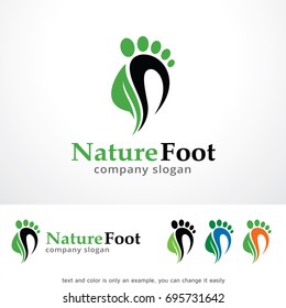 Nature Foot Logo Template Design Vector, Emblem, Design Concept, Creative Symbol or Icon