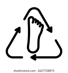 nature footprints green arrows sustainable fitness line icon vector. nature footprints green arrows sustainable fitness sign. isolated contour symbol black illustration