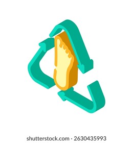 nature footprints green arrows sustainable fitness isometric icon vector. nature footprints green arrows sustainable fitness sign. isolated symbol illustration