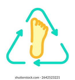 nature footprints green arrows sustainable fitness color icon vector. nature footprints green arrows sustainable fitness sign. isolated symbol illustration