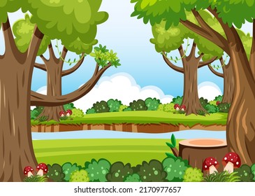 Nature forest background template illustration