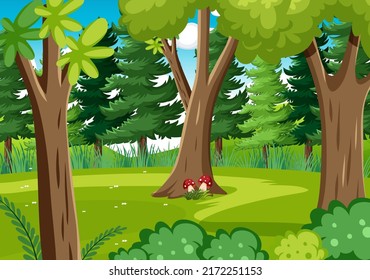 ilustración de la plantilla de fondo del bosque natural