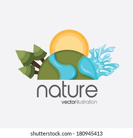 nature forest design over gray background vector illustration