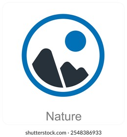 Conceito de ícone da natureza e floresta