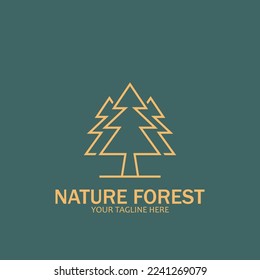 nature forest icon line art style icon vector illustration template design