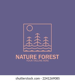 nature forest icon line art style icon vector illustration template design