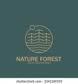 nature forest icon line art style icon vector illustration template design