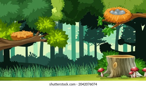 Nature forest landscape background illustration