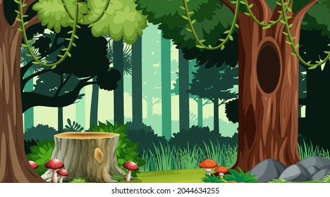 Nature forest landscape background illustration