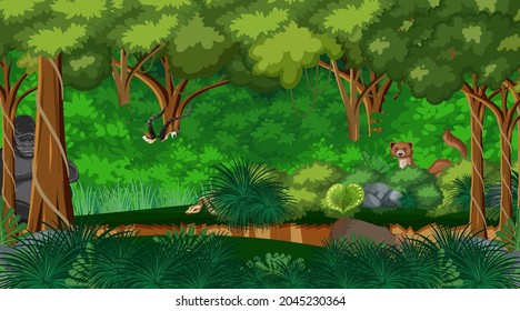 Nature forest landscape background illustration