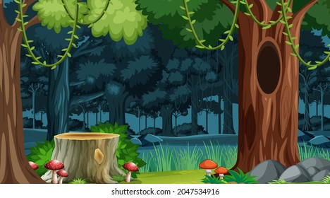 Nature forest landscape background illustration