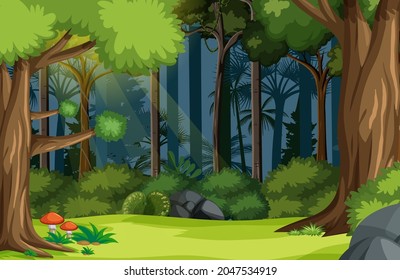 Nature forest landscape background illustration