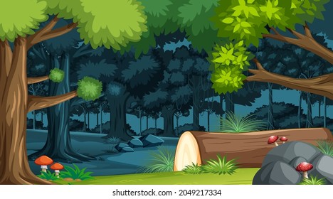 Nature forest landscape background illustration