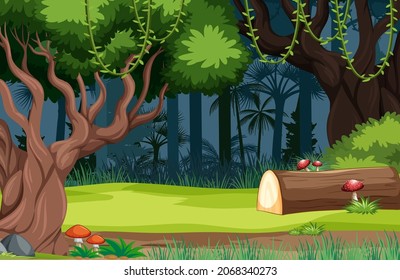 Nature forest landscape background illustration