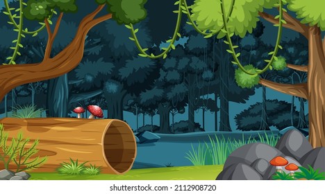 Ilustración de fondo del paisaje forestal natural