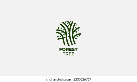 Nature forest  trees vector illustration logo design.