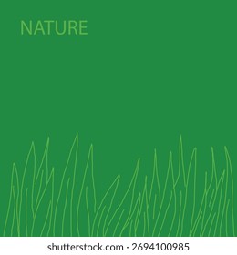 Nature frame background with simple grass.eps
