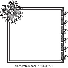 Nature frame with floral design element. Vector