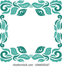 Nature frame of leaves. Vector illustration