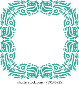 Nature frame of leaves. Vector illustration.