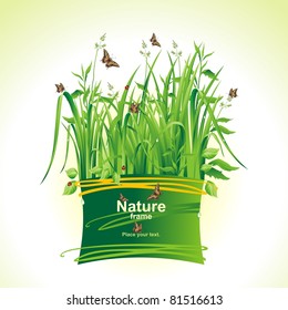 Nature frame. Spring background. Vector illustration.
