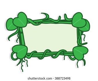Nature Frame, a vector frame with nature theme, featuring Clover petals on each edges, perfect for St. Patrick's Day projects, or any text frame decoration.