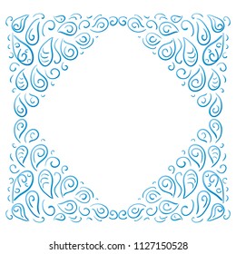 Nature frame of water drops. Vector illustration