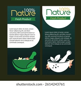Nature fresh product. Ayurvedic and Herbal medicine concept. vector