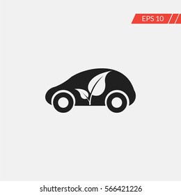 Nature friendly car vector icon