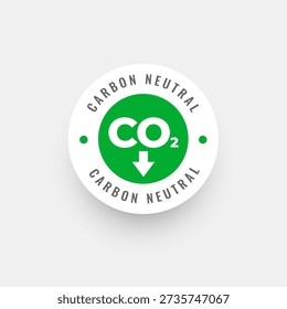 nature friendly carbon neutral reduction sticker design vector