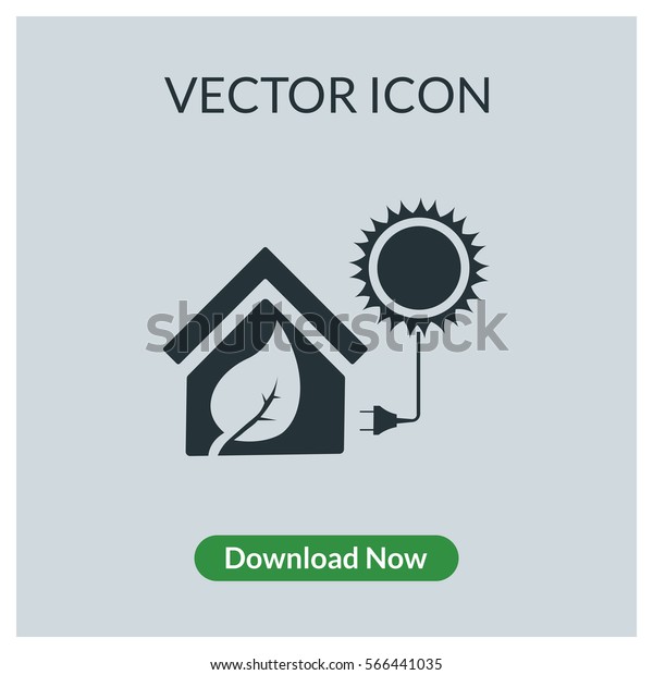 Nature
friendly home with solar energy vector
icon