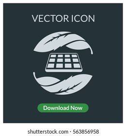 Nature friendly solar energy panel vector icon