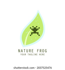 nature frog logo.vector illustration for logo, icon or mascot