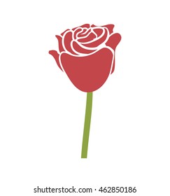 Nature garden decoraton concept represented by rose flower icon. Isolated and flat illustration