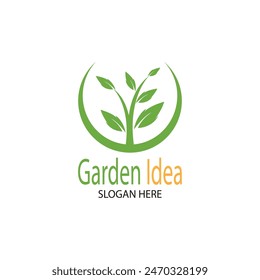 Nature Garden idea  smart idea garden  Green idea  logo design vector illustration