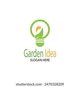 Nature Garden idea  smart idea garden  Green idea  logo design vector illustration