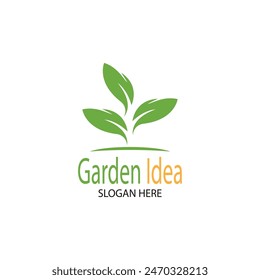 Nature Garden idea  smart idea garden  Green idea  logo design vector illustration
