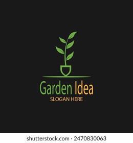 Nature Garden idea  smart idea garden  Green idea  logo design vector illustration