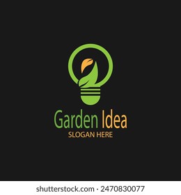 Nature Garden idea  smart idea garden  Green idea  logo design vector illustration