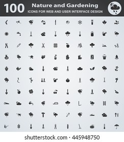 nature and gardening icons for user interface design