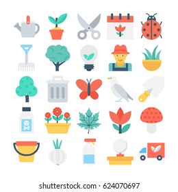 Nature and Gardening Vector Icons  