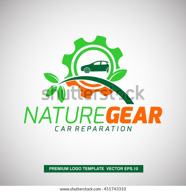 Nature Gear Logo Template. Ecology car concept.\
Vector Eps.10