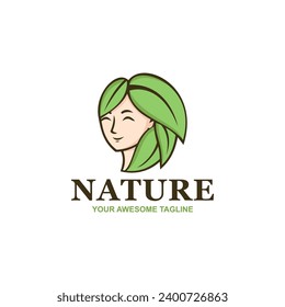 Nature Girl Logo Design Very suitable for your business which operates in the field of beauty, spa, and the like